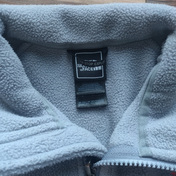 The North Face Women's Fleece Jacket Size Small Gray With Orange Full Zip - Picture 3 of 9